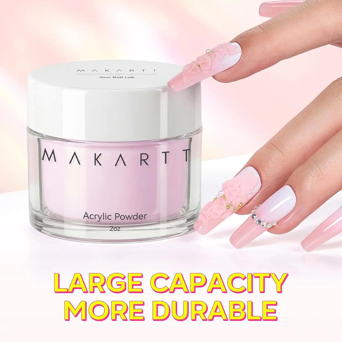 Makartt Pink Acrylic Powder - 56g Professional Nail Powder for Nail