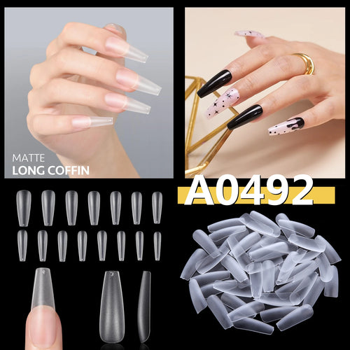 Makartt Fake Nail Tips 500pcs Almond Full Cover Gel Tips False Acrylic
