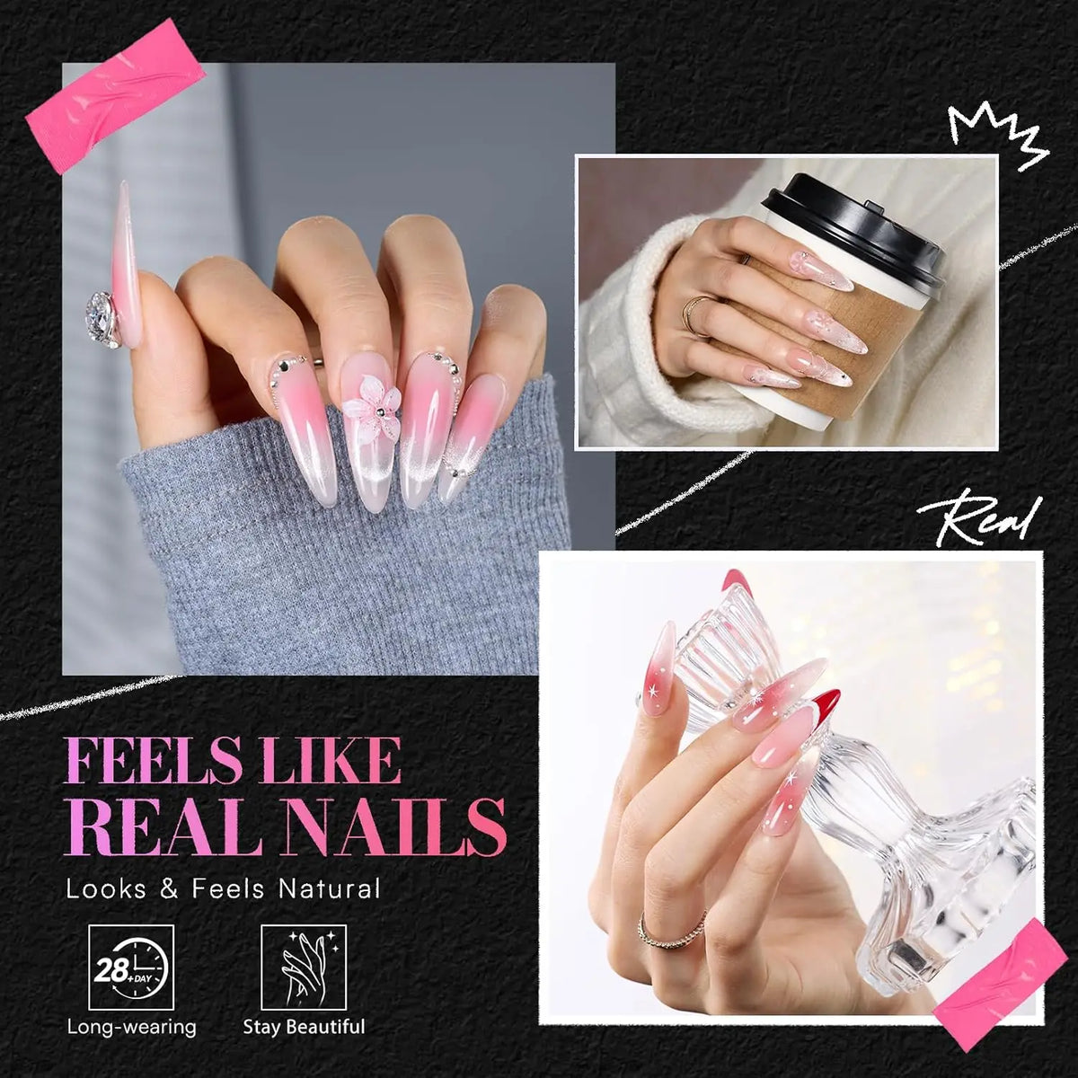 Makartt Fake Nail Tips 500pcs Almond Full Cover Gel Tips False Acrylic