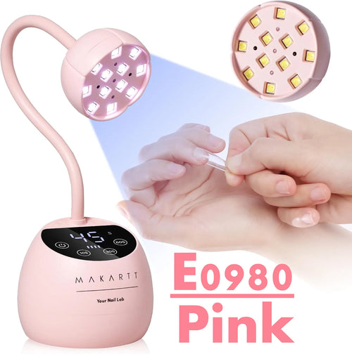 Gooseneck UV LED Nail Lamp USB Cordless Flash Cure 39mW/cm² 4 Timer
