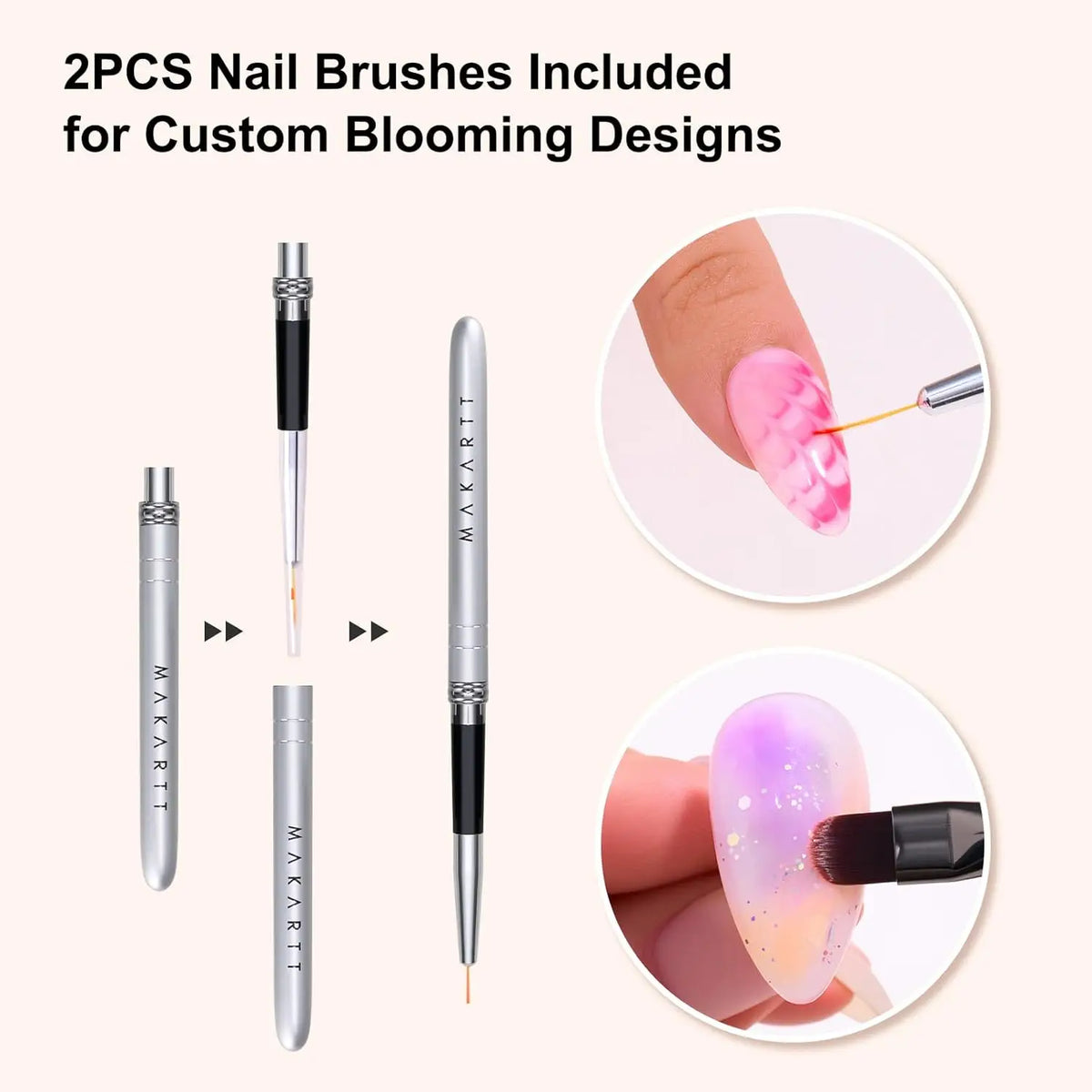 Makartt Blooming Gel Polish Clear UV LED Soak Off Nail Gel With Brush