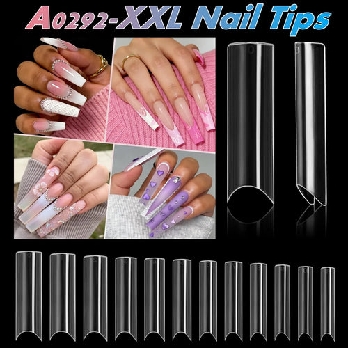 Makartt Fake Nail Tips 500pcs Almond Full Cover Gel Tips False Acrylic