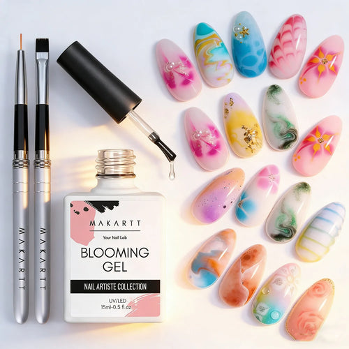 Makartt Blooming Gel Polish Clear UV LED Soak Off Nail Gel With Brush