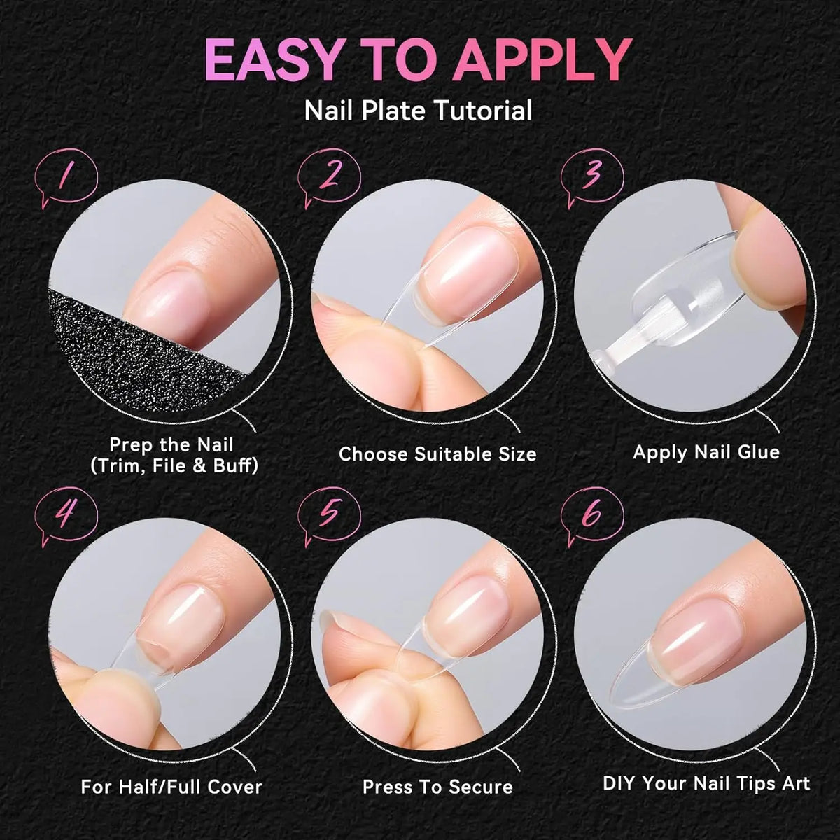 Makartt Fake Nail Tips 500pcs Almond Full Cover Gel Tips False Acrylic