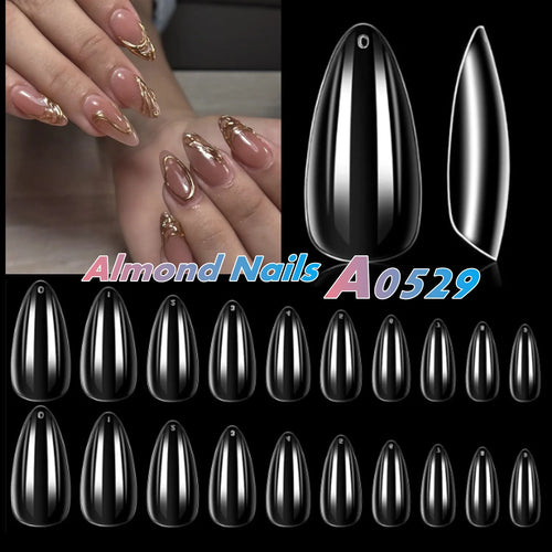Makartt Fake Nail Tips 500pcs Almond Full Cover Gel Tips False Acrylic