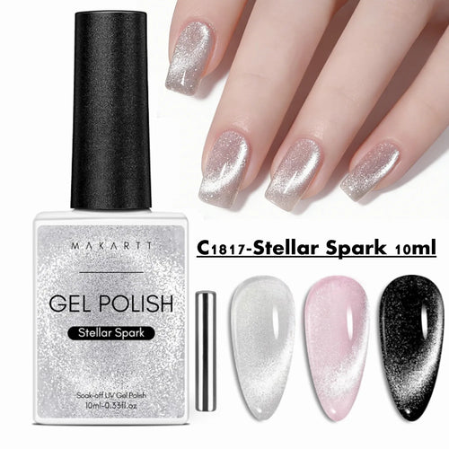 Makartt Holographic Cat Eye Gel Nail Polish Jelly Gel Nail Polish Soak