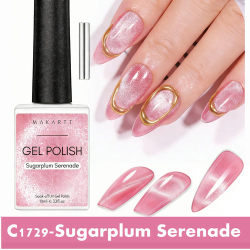 Makartt Holographic Cat Eye Gel Nail Polish Jelly Gel Nail Polish Soak