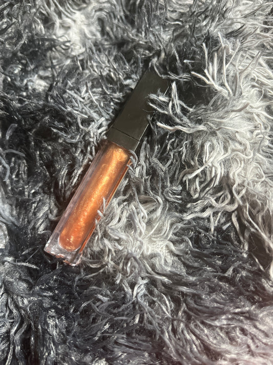 Brown gloss black container with built in mirror and light