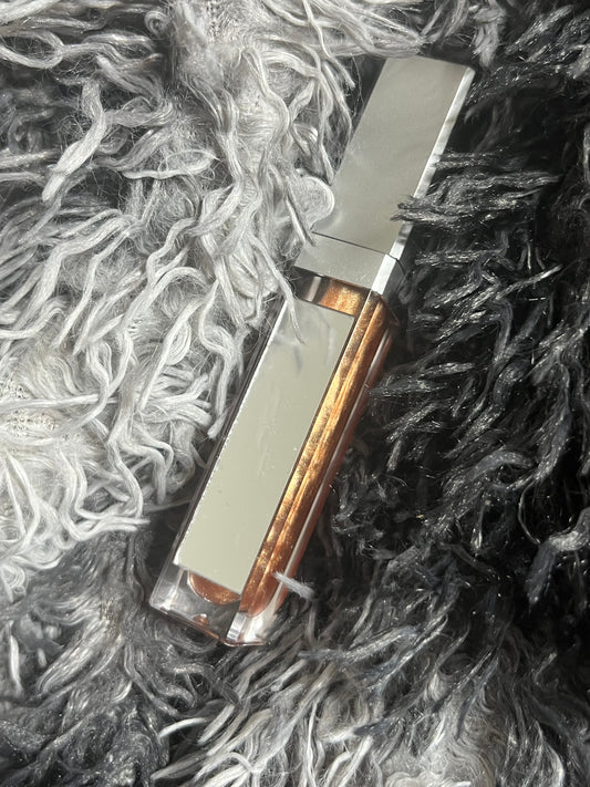 Brown gloss silver container with mirror and light