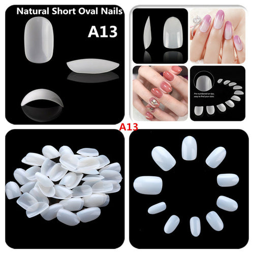 Makartt 500pcs Coffin Fake Nail Tips Clear Natural XXL Gel Tips Full