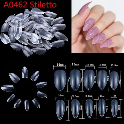 Makartt 500pcs Coffin Fake Nail Tips Clear Natural XXL Gel Tips Full