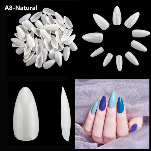 Makartt 500pcs Coffin Fake Nail Tips Clear Natural XXL Gel Tips Full