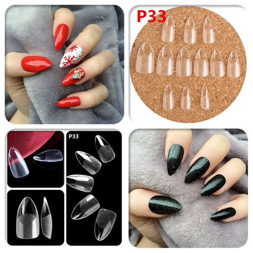 Makartt 500pcs Coffin Fake Nail Tips Clear Natural XXL Gel Tips Full