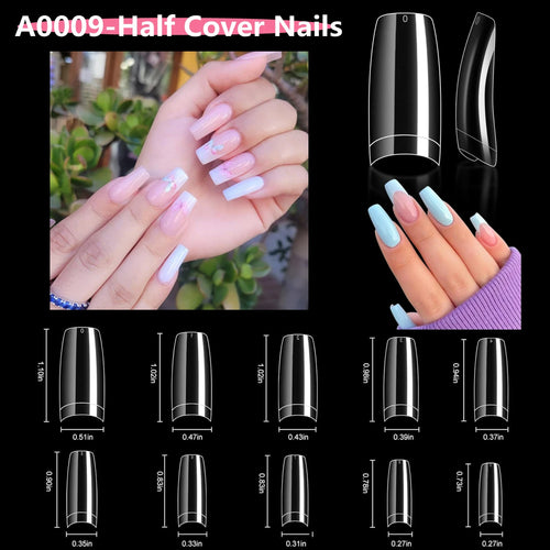 Makartt Fake Nail Tips 500pcs Almond Full Cover Gel Tips False Acrylic