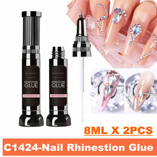 Makartt Nail Rhinestone Glue Gel, Upgrade Gel Nail Glue with Brush Pen