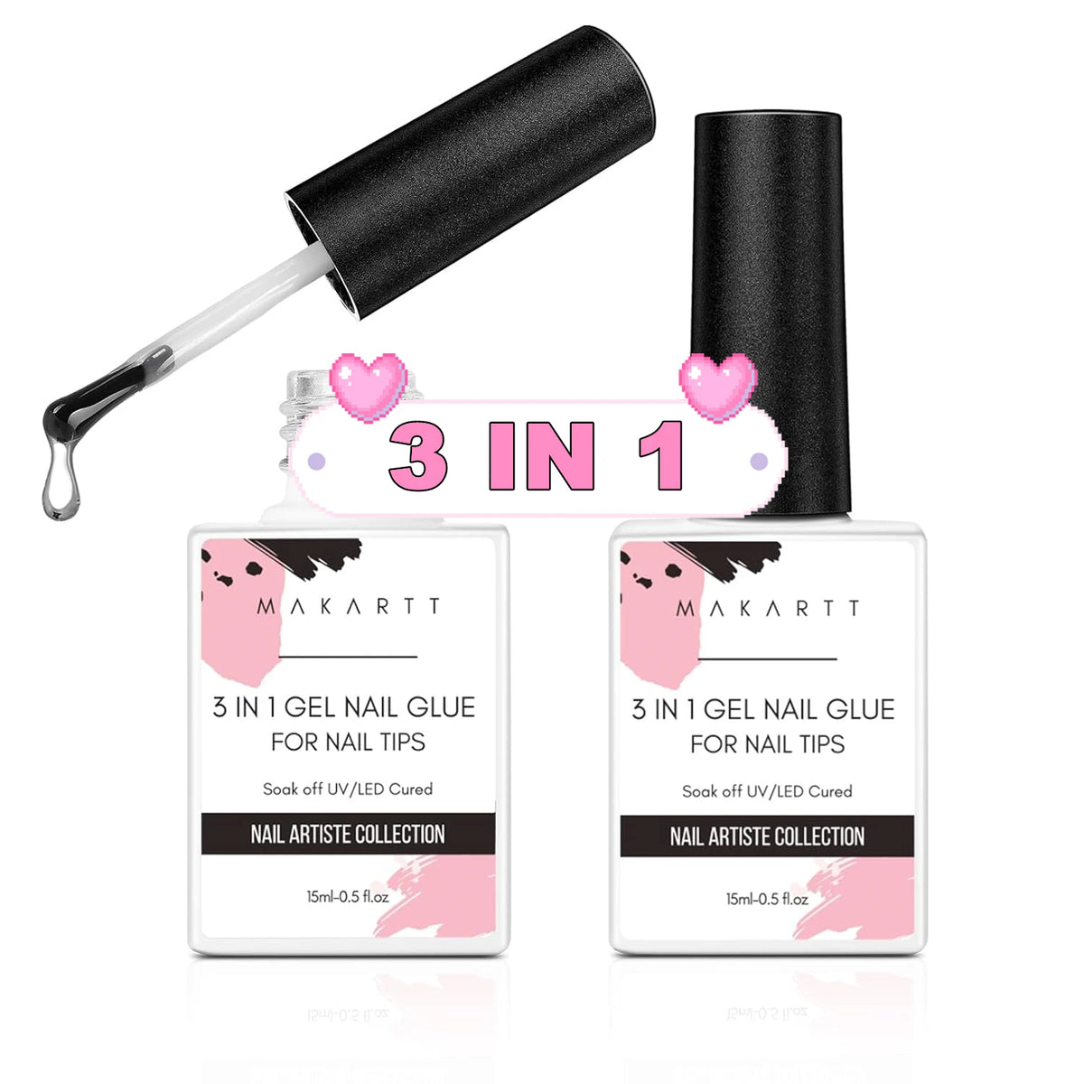 Makartt Nail Glue Gel for Acrylic Nails 3 in 1 Nail Gel Super Strong