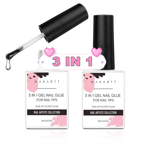 Makartt Nail Glue Gel for Acrylic Nails 3 in 1 Nail Gel Super Strong