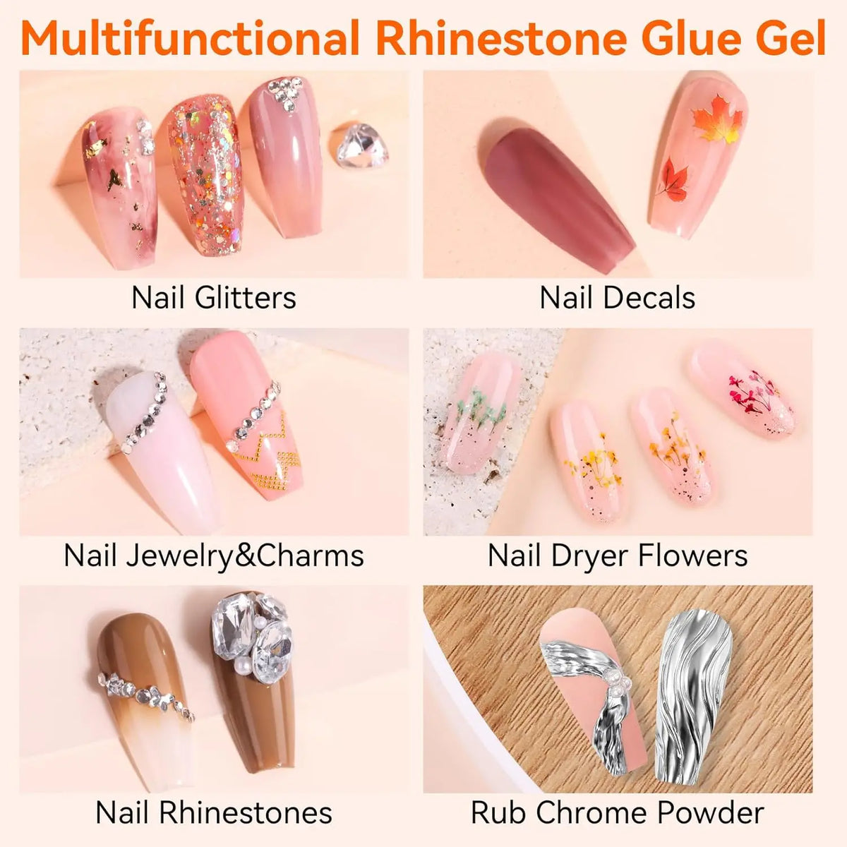 Makartt Nail Rhinestone Glue Gel, Upgrade Gel Nail Glue with Brush Pen