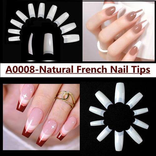Makartt Fake Nail Tips 500pcs Almond Full Cover Gel Tips False Acrylic