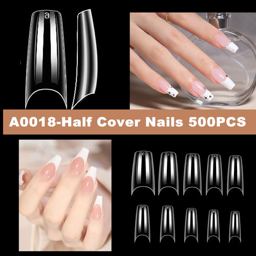 Makartt Fake Nail Tips 500pcs Almond Full Cover Gel Tips False Acrylic