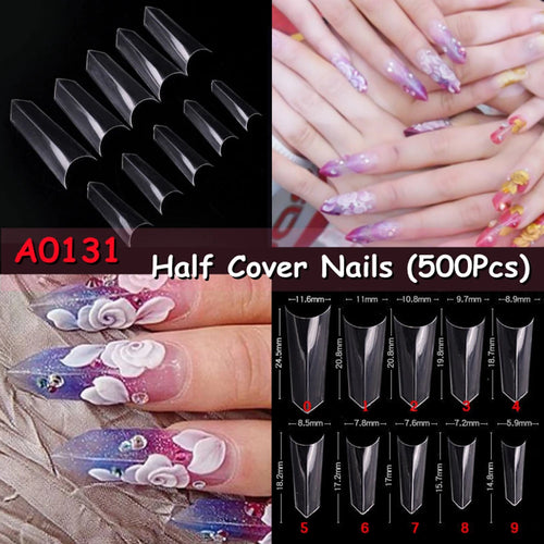 Makartt Fake Nail Tips 500pcs Almond Full Cover Gel Tips False Acrylic
