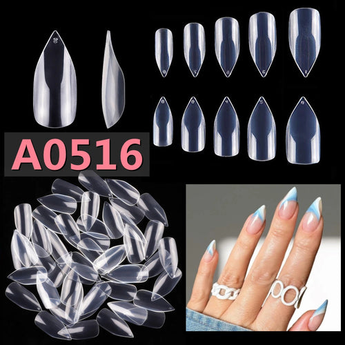 Makartt Fake Nail Tips 500pcs Almond Full Cover Gel Tips False Acrylic