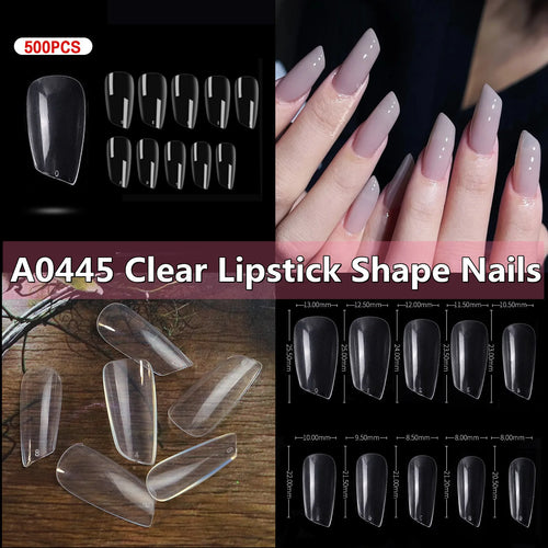 Makartt Fake Nail Tips 500pcs Almond Full Cover Gel Tips False Acrylic