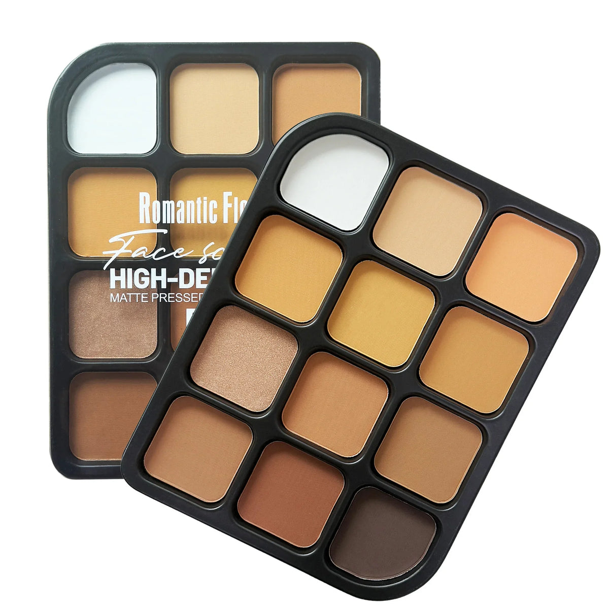 Deep Skin 12-Color Matte Contour Palette - Full Coverage All-In-One