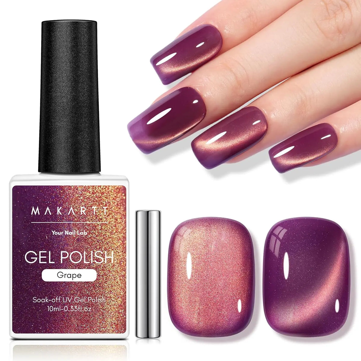 Makartt Holographic Cat Eye Gel Nail Polish Jelly Gel Nail Polish Soak