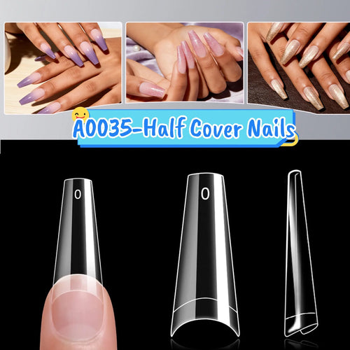 Makartt Fake Nail Tips 500pcs Almond Full Cover Gel Tips False Acrylic