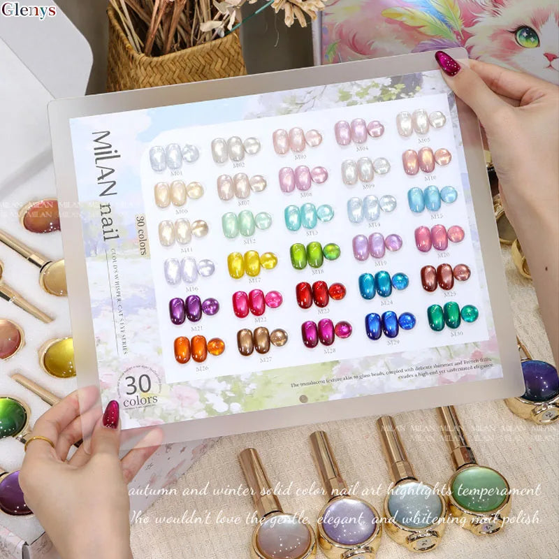 Glenys 30 Color Cat's Eye Nail Polish Gel Net Red Popular Fairy Spirit