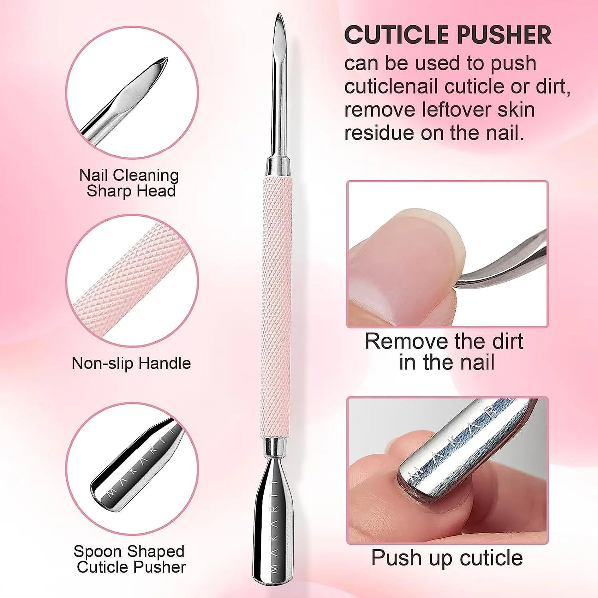 Makartt Cuticle Remover Kit, Nail Care with Cuticle Oil Pen, Trimmer,