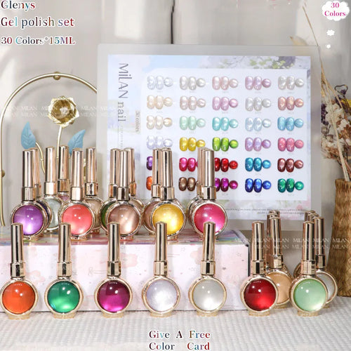 Glenys 30 Color Cat's Eye Nail Polish Gel Net Red Popular Fairy Spirit