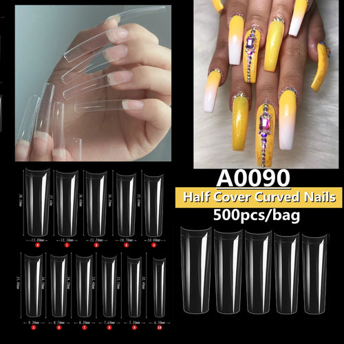 Makartt Fake Nail Tips 500pcs Almond Full Cover Gel Tips False Acrylic