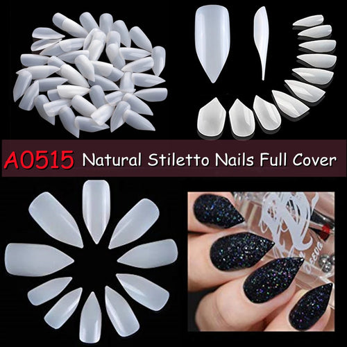 Makartt Fake Nail Tips 500pcs Almond Full Cover Gel Tips False Acrylic