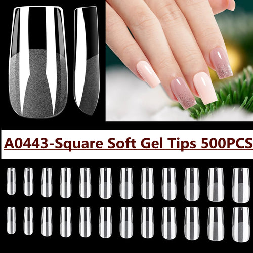 Makartt Fake Nail Tips 500pcs Almond Full Cover Gel Tips False Acrylic