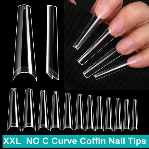 Makartt Fake Nail Tips 500pcs Almond Full Cover Gel Tips False Acrylic