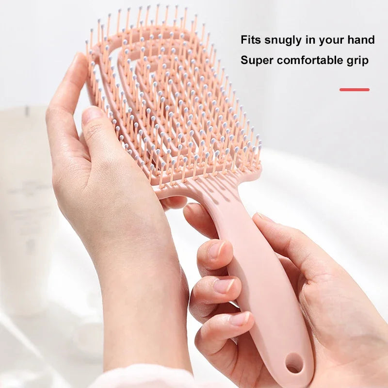 5pcs comb set Relaxing Elastic Massage Comb Hollow Out Hair Brush