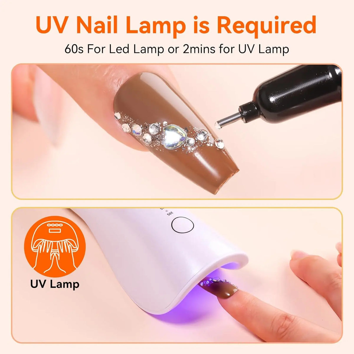 Makartt Nail Rhinestone Glue Gel, Upgrade Gel Nail Glue with Brush Pen