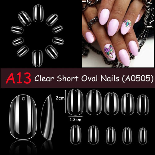 Makartt Fake Nail Tips 500pcs Almond Full Cover Gel Tips False Acrylic