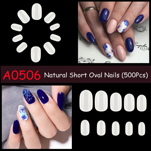 Makartt Fake Nail Tips 500pcs Almond Full Cover Gel Tips False Acrylic