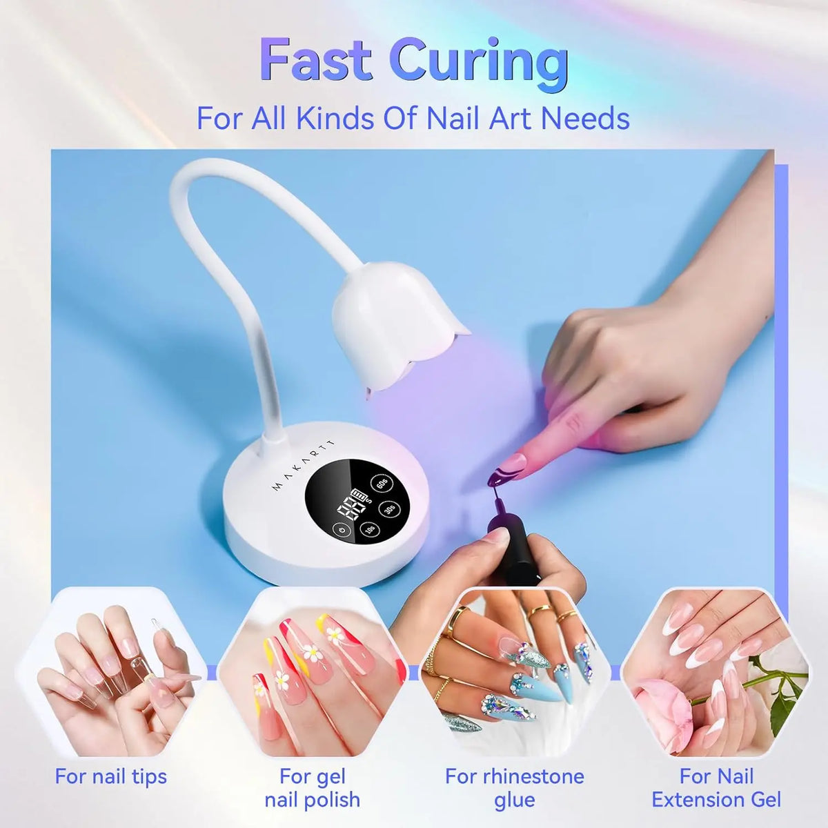 Makartt UV Nail Lamp  Portable Rechargeable LED Light with Sensor for