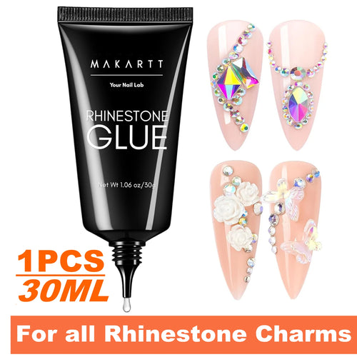 Makartt Nail Rhinestone Glue Gel, Upgrade Gel Nail Glue with Brush Pen